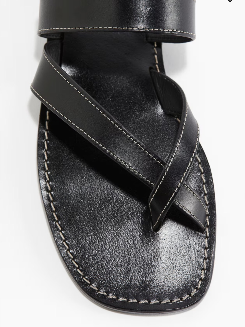 H&M Black Leather Cross-Strap Women's Sandal EU41